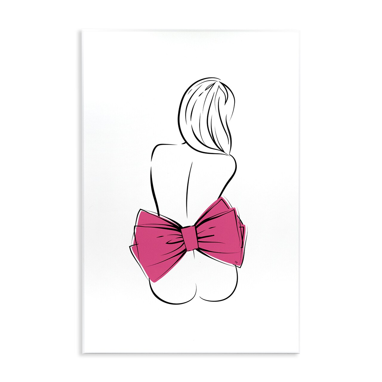 Stupell Industries Pink Bow Nude Wall Plaque, design by Martina Pavlova